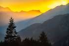 Slovenia, Triglav National Park. Landscape with sunset on Julian Alps. Art Print